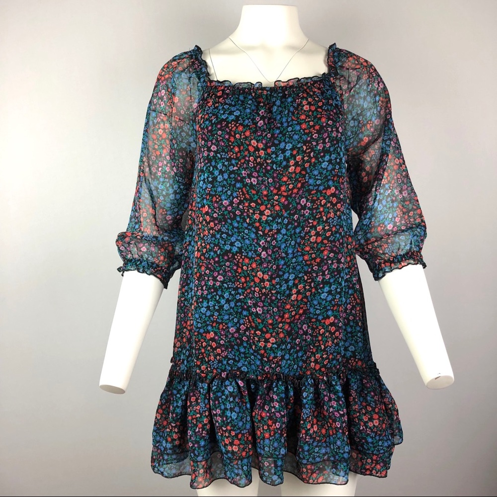 H&M Floral 3/4 Sleeves Mini Dress 4